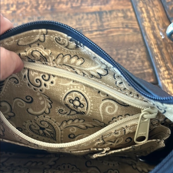 Brighton Blue Hobo Bag with Crescent Shape and Silver Detail - Picture 12 of 15